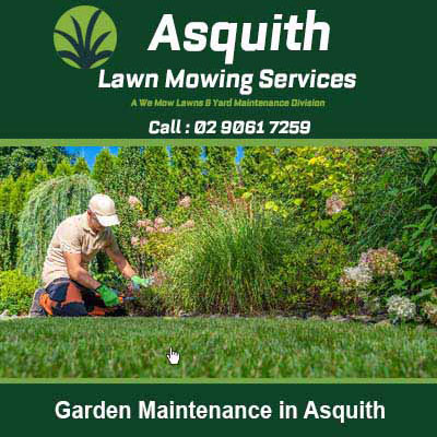 Gardener tending to flower beds in Asquith