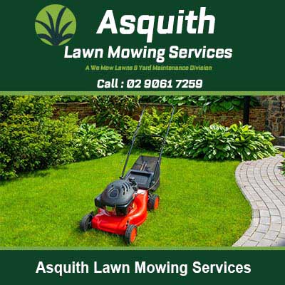 Lawn mower on manicured grass in Asquith