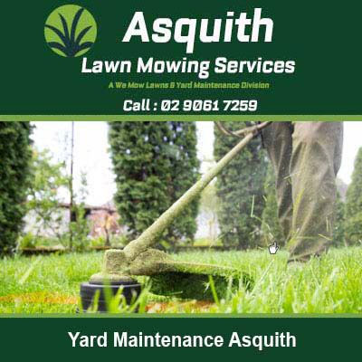 String trimmer cutting grass around a tree trunk in Asquith