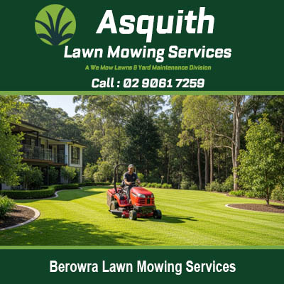 Expert lawn mowing services in Berowra featuring ride on mower on residential grass and garden