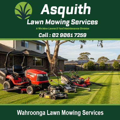 Expert lawn mowing services in Wahroonga featuring ride on tractor and professional mowing equipment